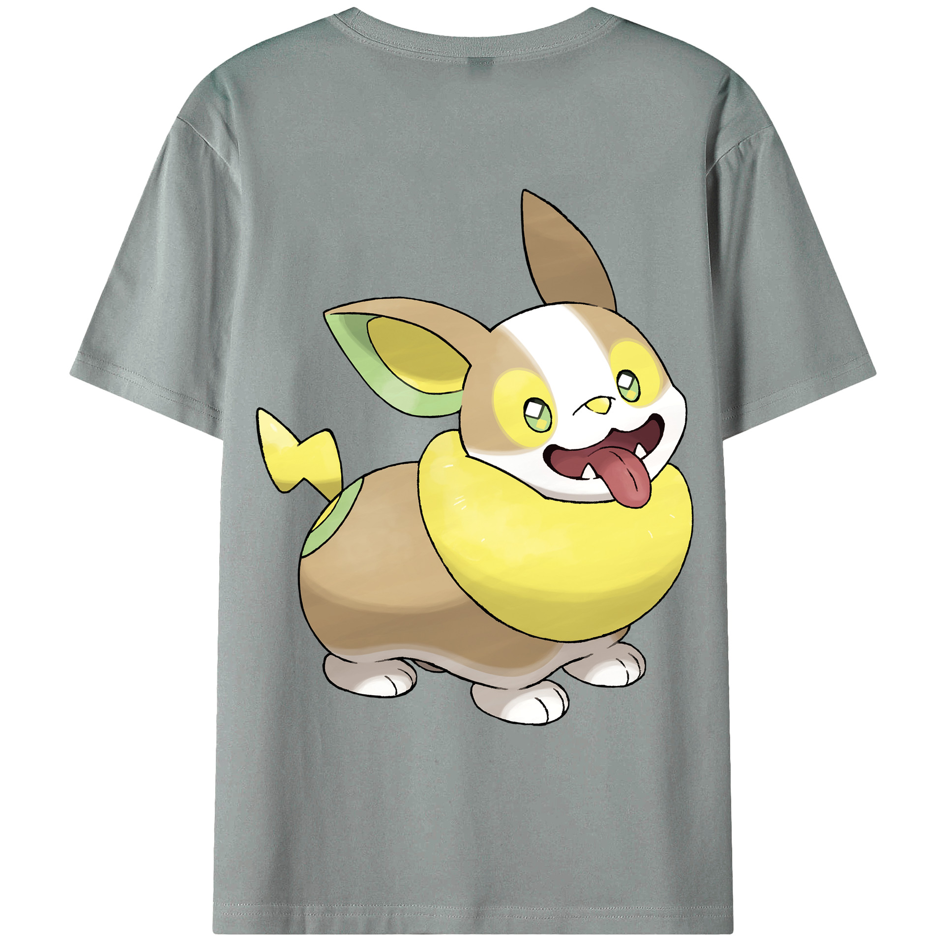 （画像用） ポケットモンスター Pokémon 綿100％ メンズ半袖Tシャツ（バックプリント） 通気性